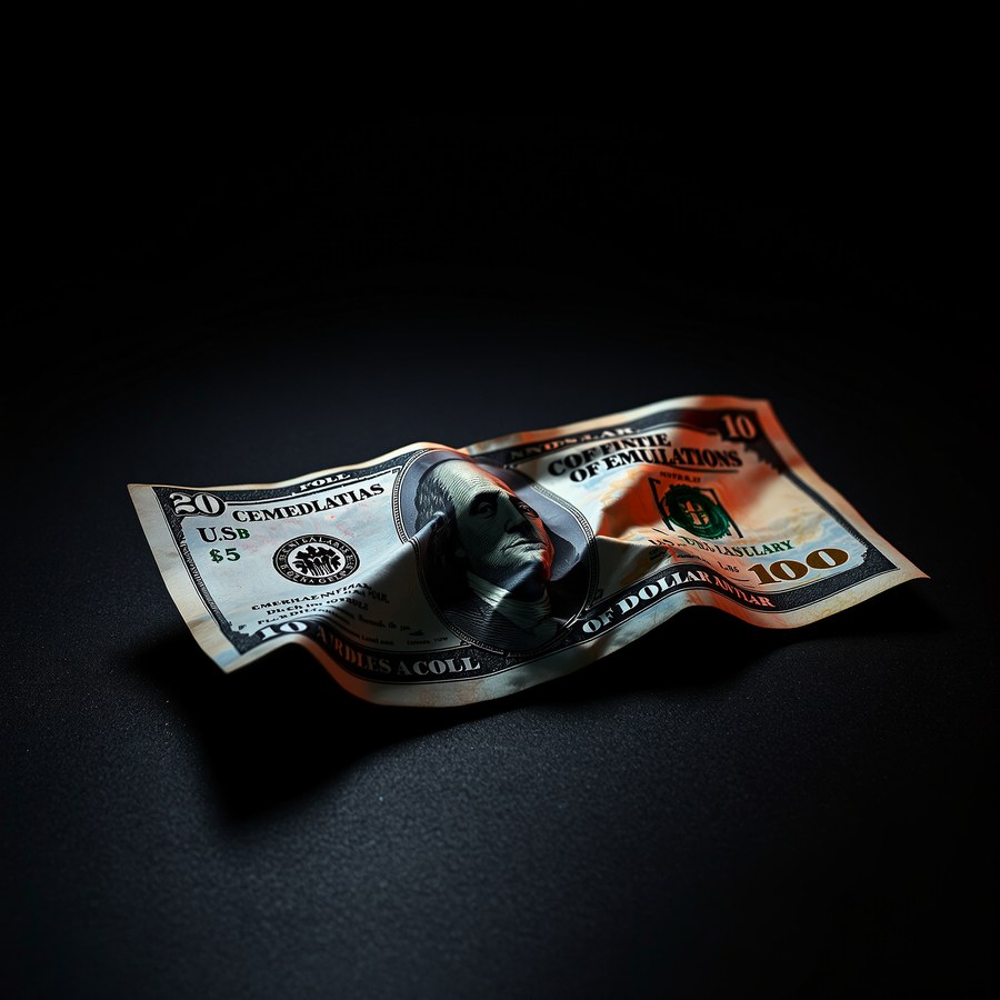 Crumpled dollar